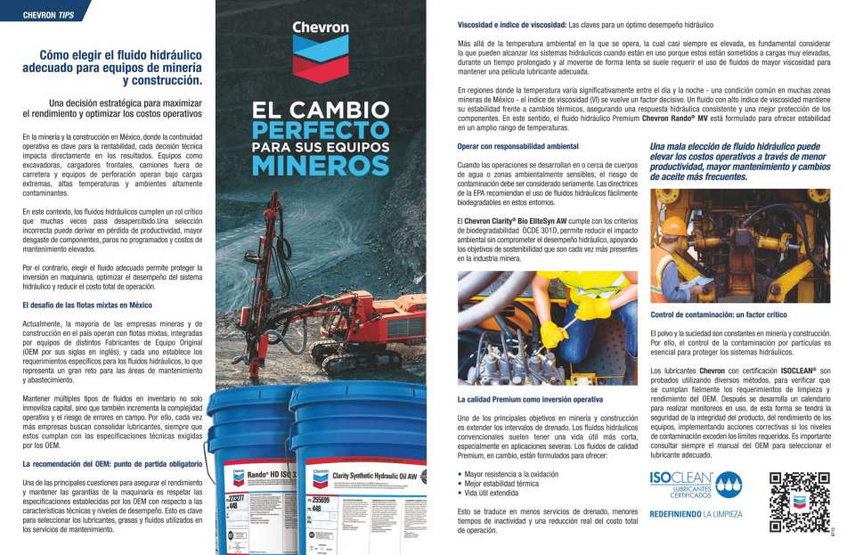 Como elegir el fluido hidraulico adecuado para equipos de mineria y construccion