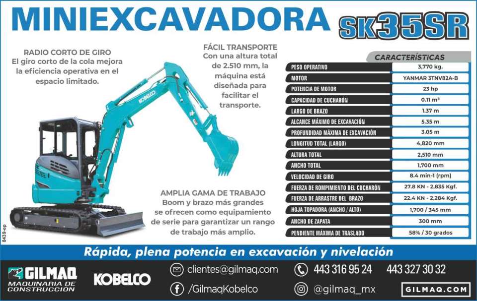 Gilmaq Maquinaria para Construccion. Conoce La Mini Excavadora SK35SR Radio Corto de Giro, Facil Transporte, Gilmaq Maquinaria para Construccion. Conoce La Mini Excavadora SK35SR Radio Corto de Giro, Facil Transporte,